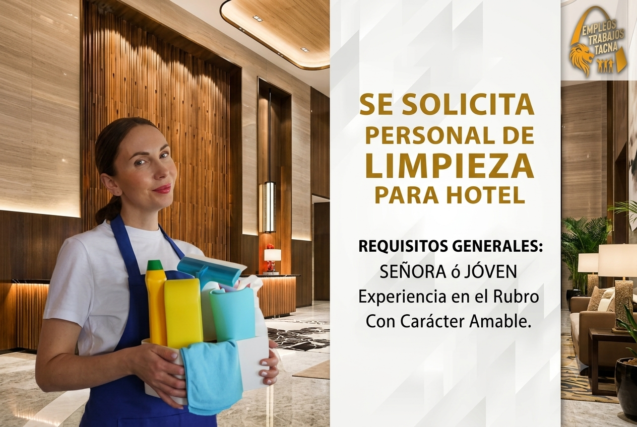 Empleo Disponible en Limpieza y Mantenimiento de Hoteles