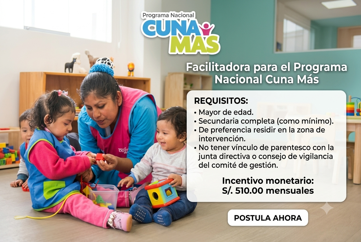 Cuna Más abre convocatoria de empleo