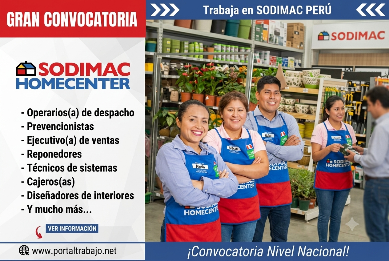 Sodimac Perú abre nuevas vacantes laborales