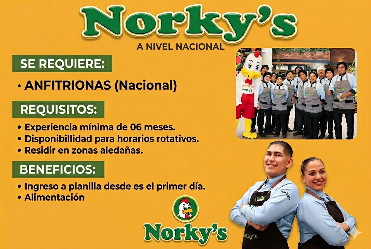 Descubre las vacantes laborales disponibles en Norky’s Perú