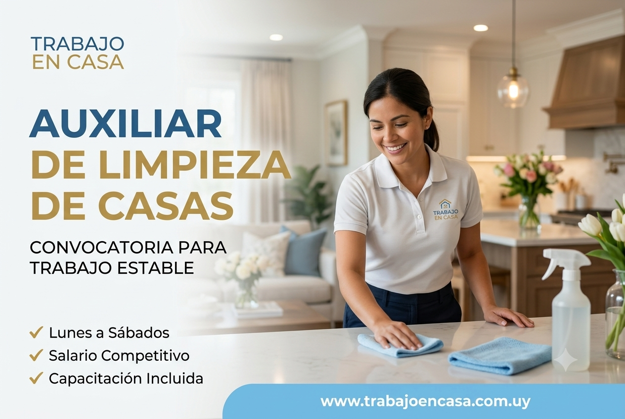 Oportunidad laboral para Auxiliar de Limpieza de Viviendas