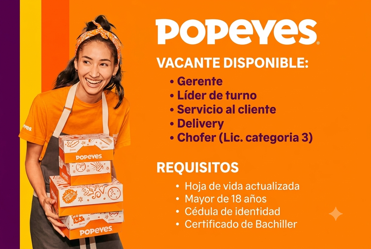 Trabaja en Popeyes y crece profesionalmente