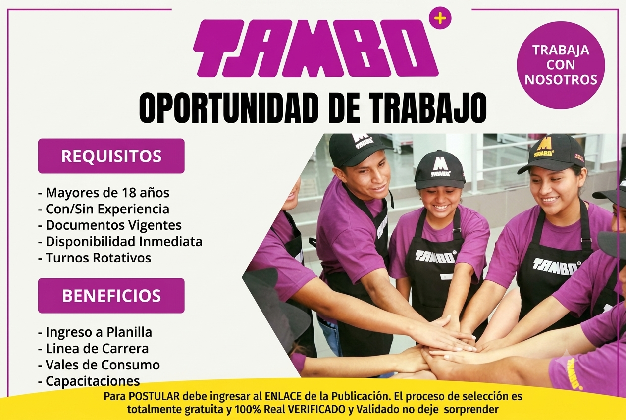 ¡Únete a Tambo Perú: nuevas oportunidades laborales!