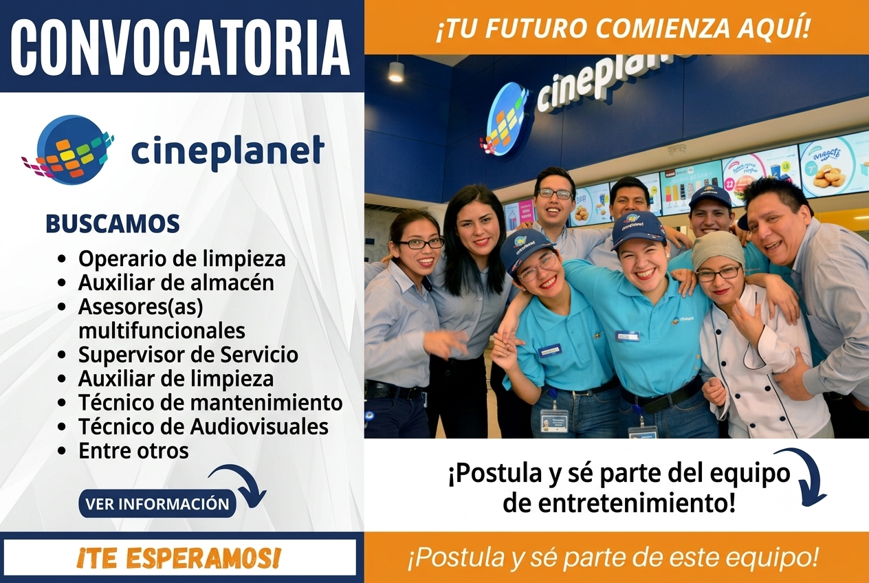 Cineplanet busca nuevos talentos ¡Postula ya!