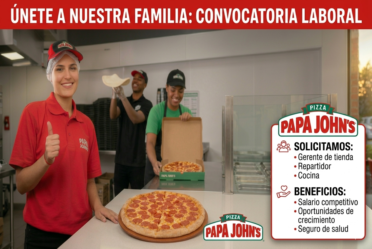 ¡Únete al equipo de Papa Johns! Conoce las vacantes disponibles