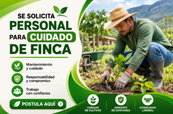 Oportunidad Laboral para Cuidado de Finca