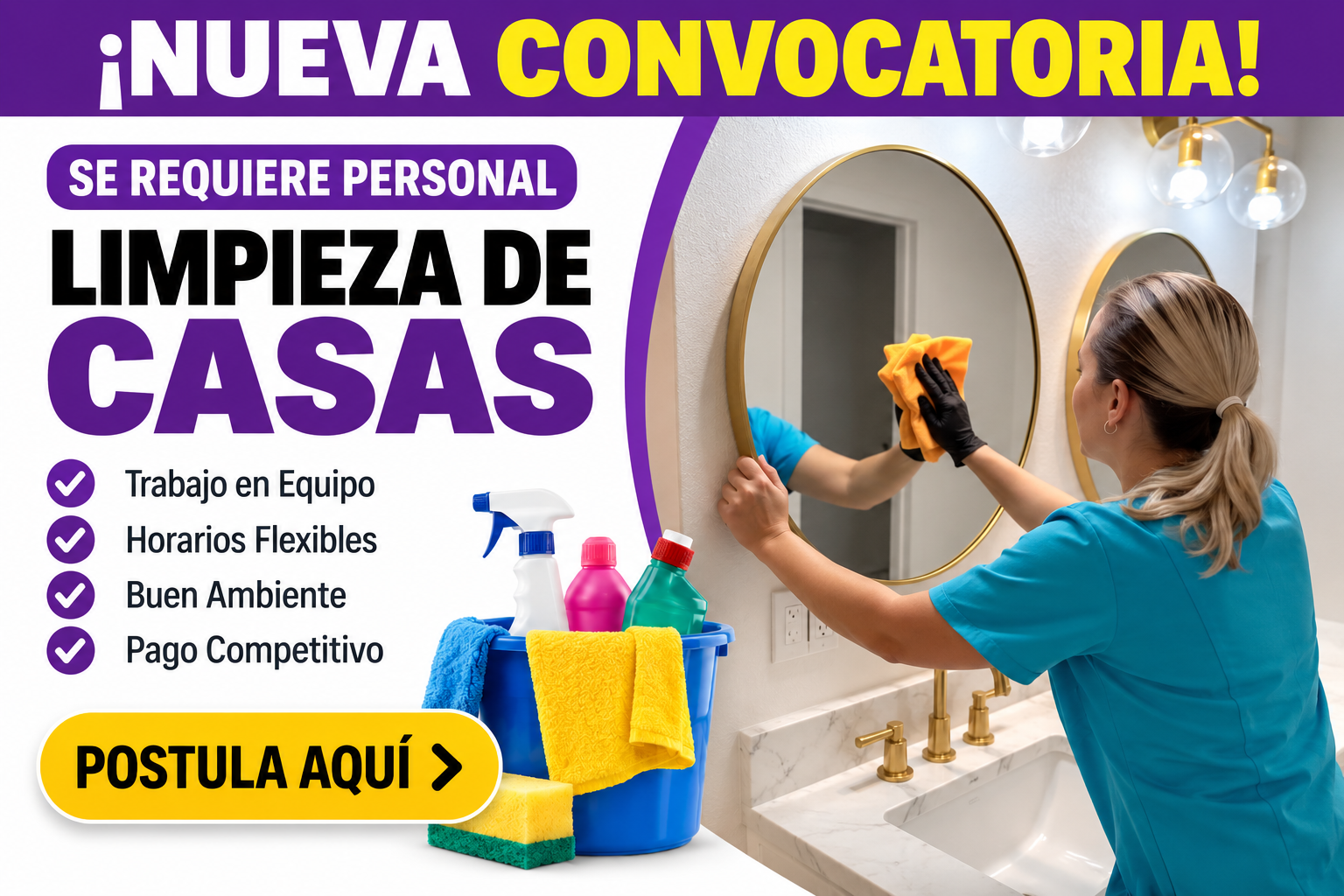 ¡Oportunidad Laboral! Personal para Limpieza de Casas